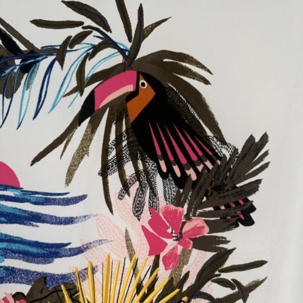 A New Day Scarf Wrap Tropical Print Toucan‎ Beach Island Large Fringe - Picture 7 of 13
